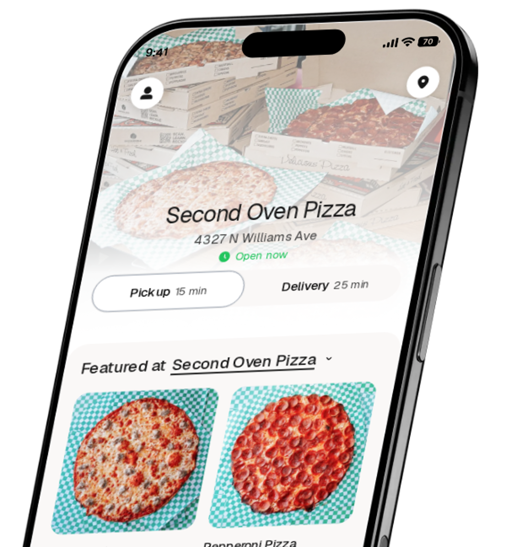 Second Oven Pizza app preview